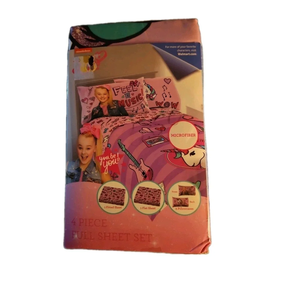 JOJO Siwa FULL Bed Sheet‎ Set 4piece Feel The Music NEW IN PACKAGE 2018